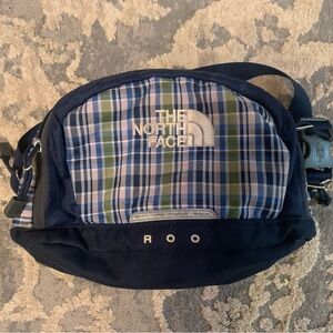 The North Face Blue and Green Plaid Belt Bag